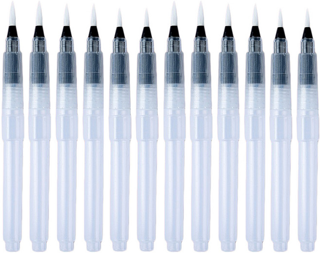 부드러운 워터브러쉬 04 팁 12종 세트, 150mm, 1세트