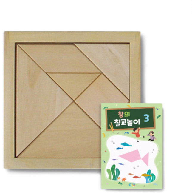 가베가족 원목칠교 + 칠교놀이 3단계 교재 KS1408, 원목색, 1인용, 1개