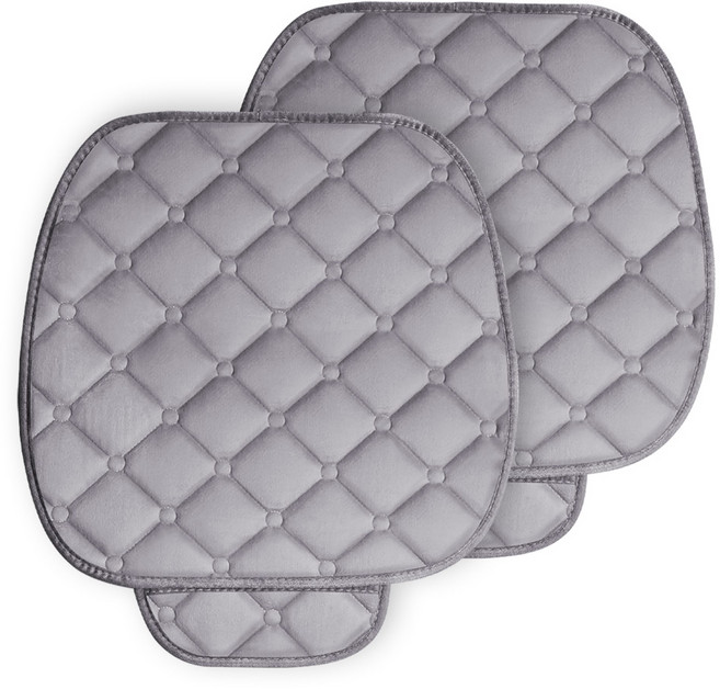 엑스핏 초극세사 르블랑 겨울 차량용 방석, 그레이, 2개