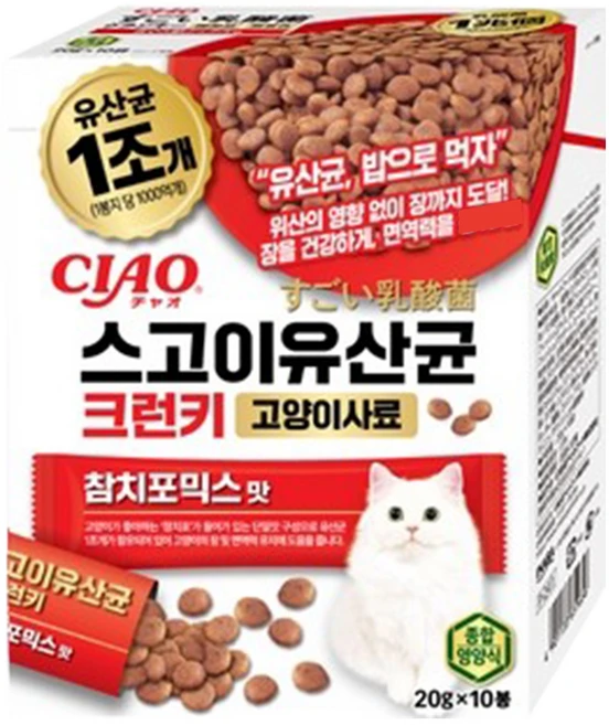 챠오츄르 전연령 고양이 CIAO 스고이유산균 크런키 참치포믹스 P-241K 10p, 닭, 200g, 1개 - 쿠팡
