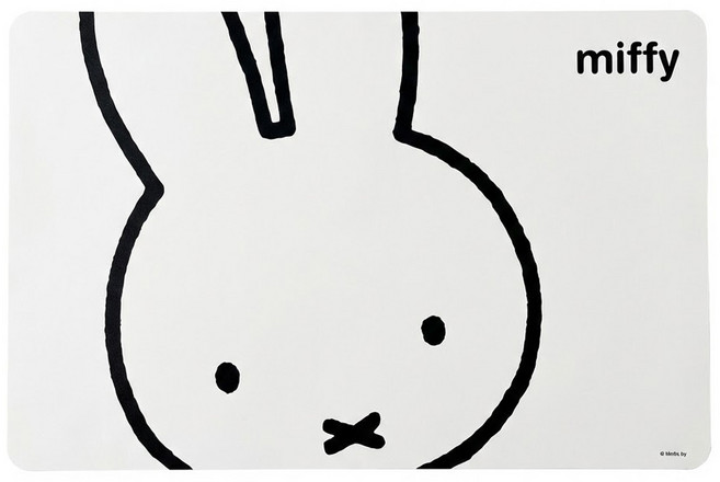 Kanesho 金正陶器 miffy 塑膠餐墊, 白色, 43.5 x 28cm, 1個