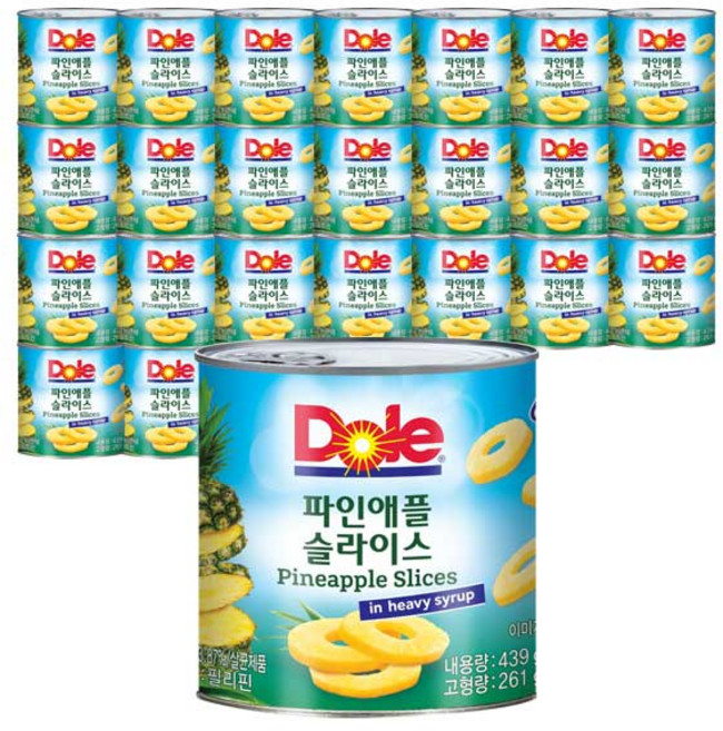 돌 동원 파인애플 슬라이스, 439g, 24개