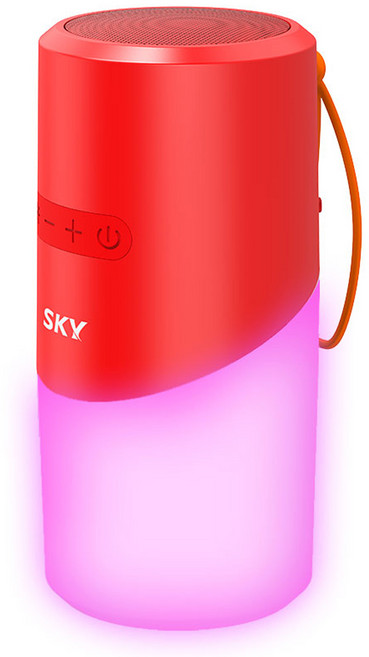 SKY 붐 네온 N2 5W 5.3 블루투스 스피커, SKY-BN2, 레드