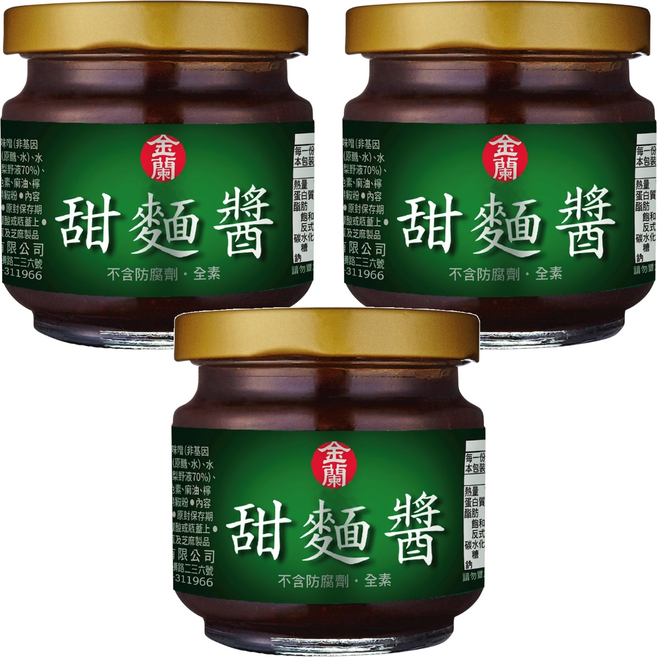 KIMLAN 金蘭 甜麵醬, 200g, 3罐