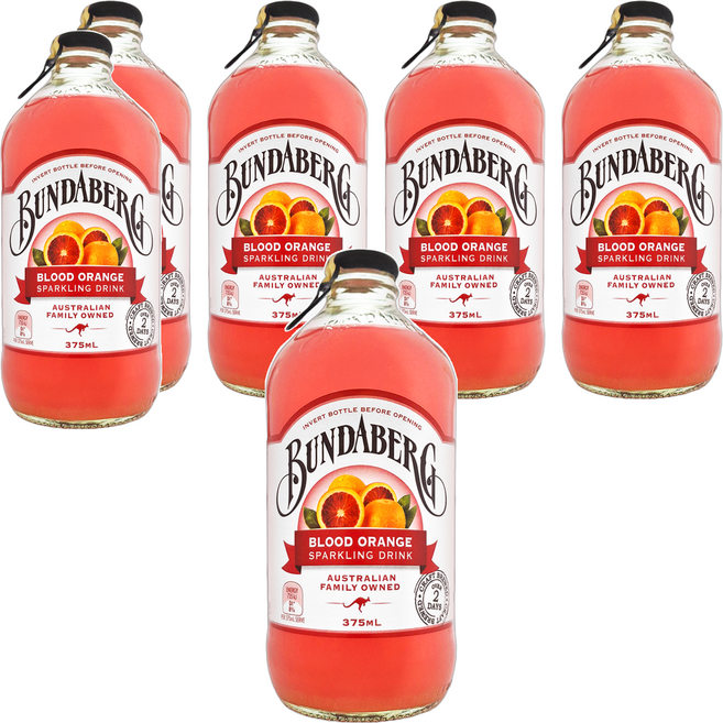 BUNDABERG 賓德寶 柳橙風味氣泡飲, 375ml, 6瓶