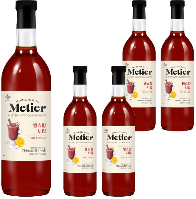 메티에 뱅쇼향 시럽, 5개, 750ml