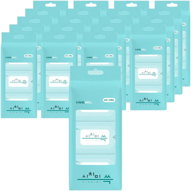 시치미 데일리 미니 물티슈 휴대형, 8매, 20개