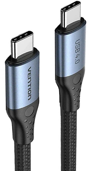 VEnTIOn 威迅 TAV系列Type-C 4.0 to Type-C 5A/PD 充電傳輸線 240W 8K 40Gbps 1m, 黑色 + 藍色, 1條