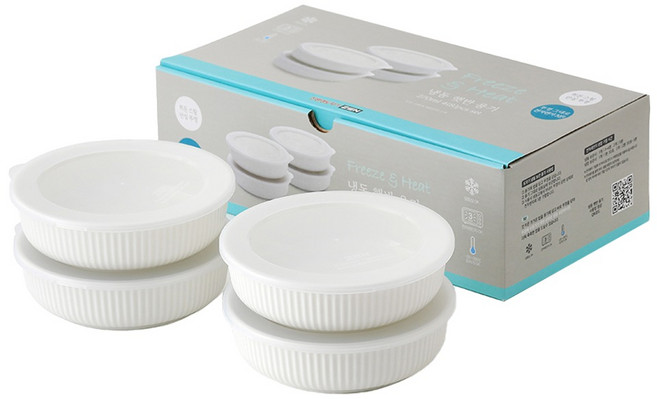 韓國 ZEN 陶瓷飯碗冷凍冷藏保鮮盒4入, 1套, 單品