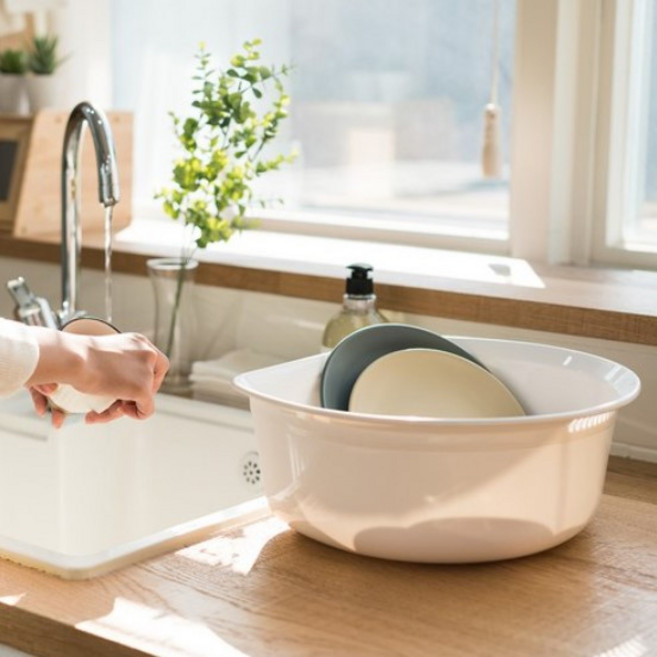 블랑오브제 설거지통 원형, 2개, 화이트