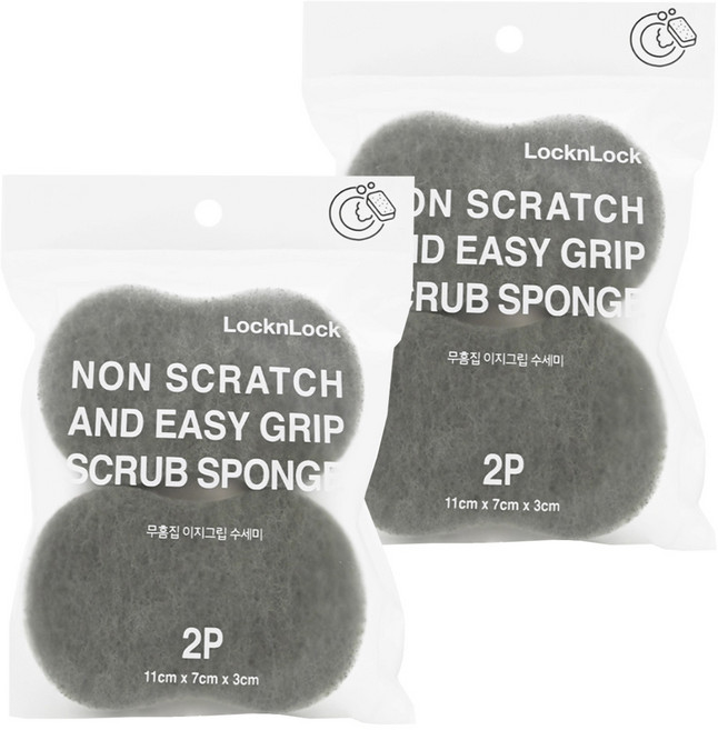 LocknLock 樂扣樂扣 防刮菜瓜布, 2個, 2包