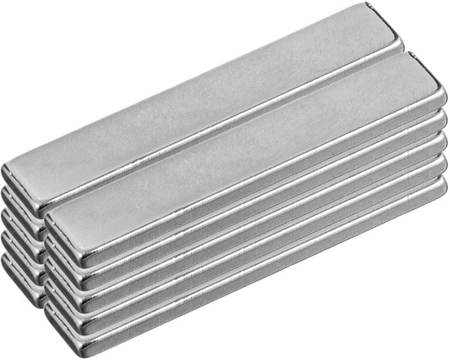 코멧 마그네틱 사각 자석 50 x 10 x 3 mm, 실버, 10개