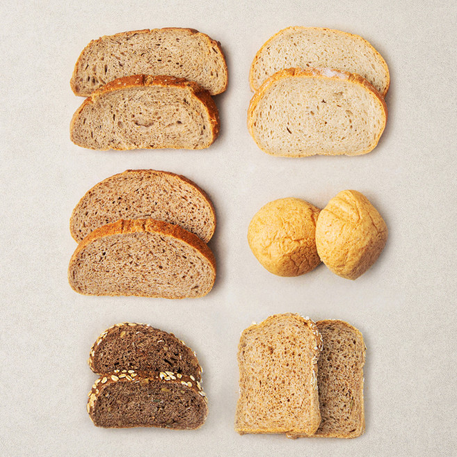 브로드카세 아침을 여는 저당 통밀 콜렉션 빵, 490g, 1개