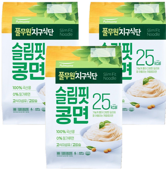 지구식단 슬림핏 콩면 4인분, 600g, 3개
