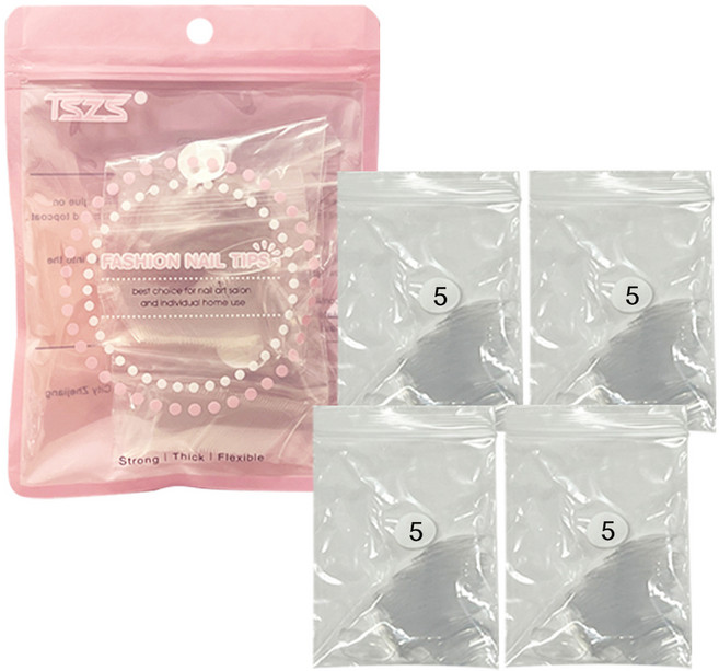 아이빛 젤 네일 리필 팁 200p, 라운드 5호, 1개