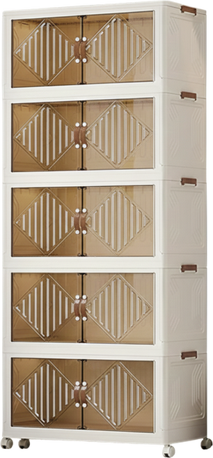 HOUDER 雙開門折疊櫃 主櫃 55面寬 五層 BF094, 白色