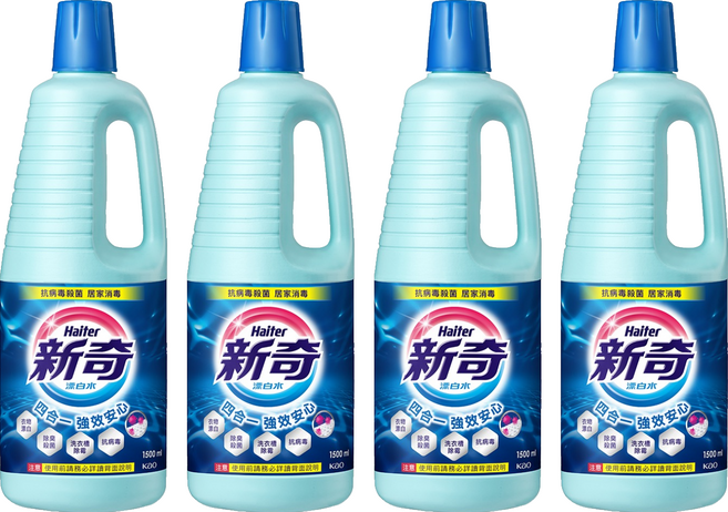 Haiter 新奇 台灣公司貨 漂白水, 1.5L, 1入, 4瓶