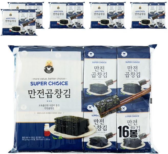 만전김 슈퍼초이스 곱창김, 4g, 96개