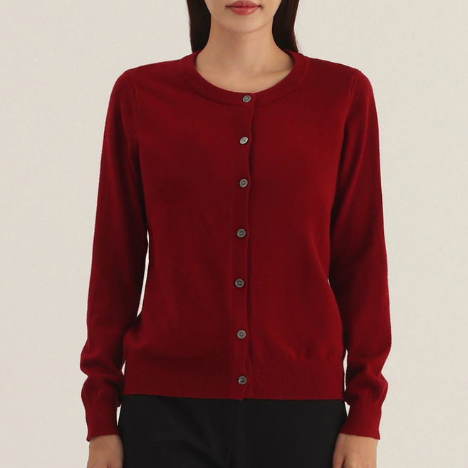 엘쏘 여성용 9컬러 라운드넥 니트 가디건