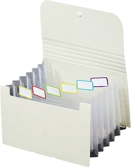 마다꾸미 A6 지폐 보관함 통장 영수증 정리 아코디언 7칸 투명속지 파일, 베이지, 1개