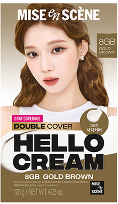 미쟝센 헬로크림 더블커버 새치 염색제, 골드브라운, 1개