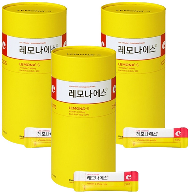 Lemona 萊蒙娜 維他命C粉隨身包, 200錠, 300g, 3個