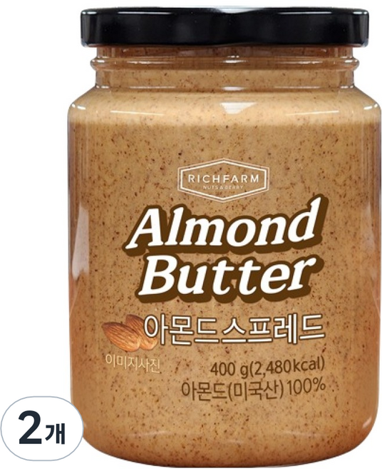 리치팜너트 아몬드스프레드, 2개, 400g