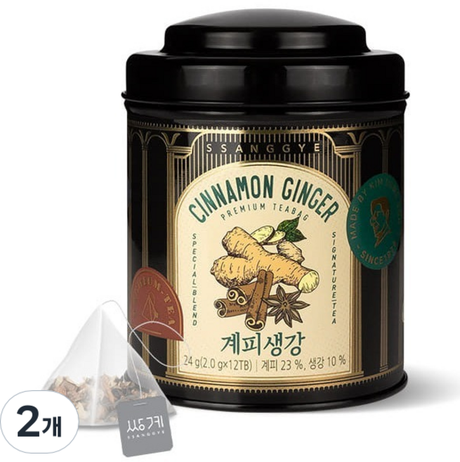 쌍계명차 티 마스터 캔 계피생강차, 2g, 2개, 12개입