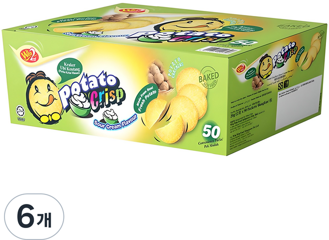 윈윈푸드 포테이토 크리스프 스낵 사워크림맛, 1kg, 6개