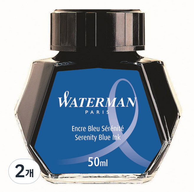 워터맨 W/M 병잉크, 2개, 청색
