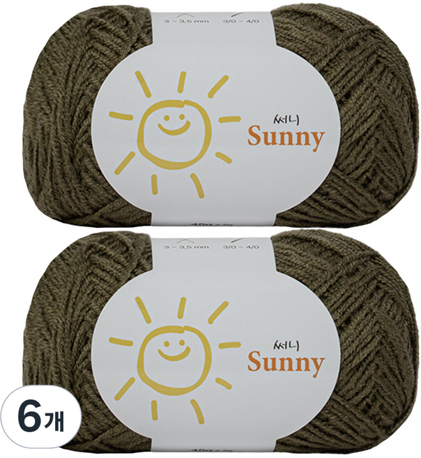 Yarna Sunny 編織線 45g, 119 卡其色, 6個