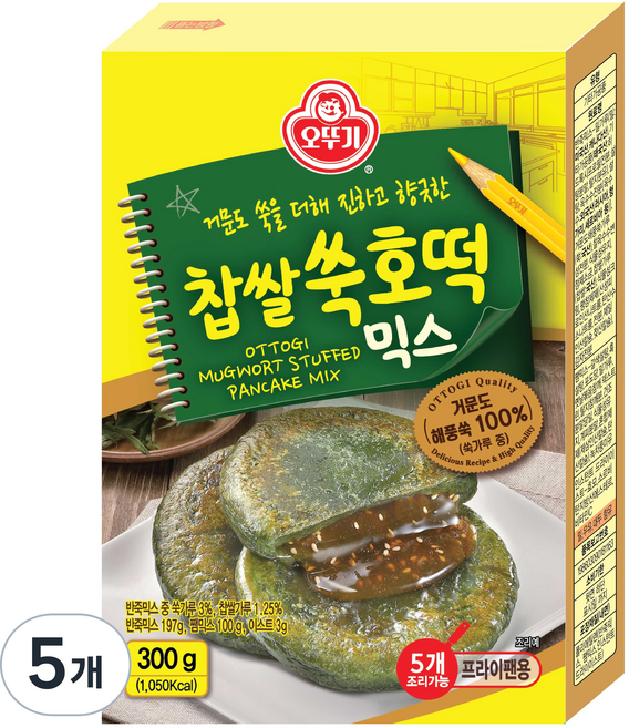 오뚜기 찹쌀 쑥호떡 믹스, 5개, 300g