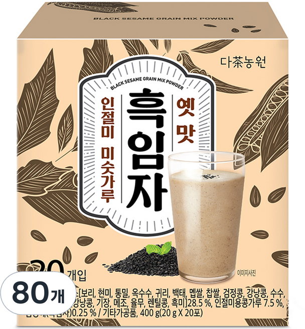 다농원 옛맛 흑임자 인절미 미숫가루, 400g, 4개