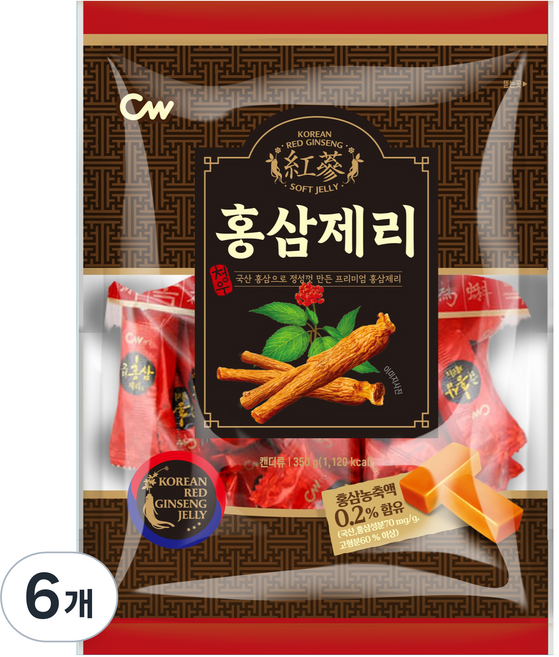 청우식품 홍삼제리, 350g, 6개