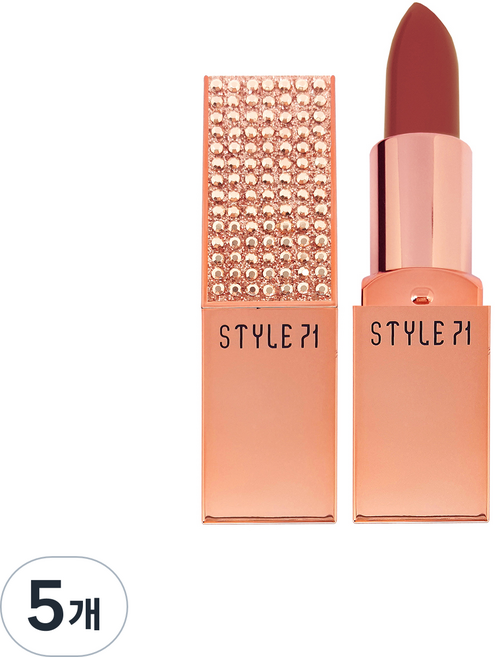 스타일71 루즈크림 립스틱, S8(립스틱) + 로즈골드(케이스), 5개, 3.5g
