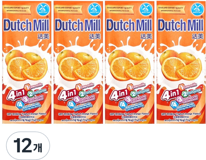 Dutch Mill 優格飲 橘子口味, 180ml, 12入