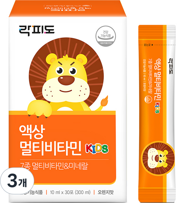 락피도 액상 멀티비타민 KIDS 30p, 300ml, 3개