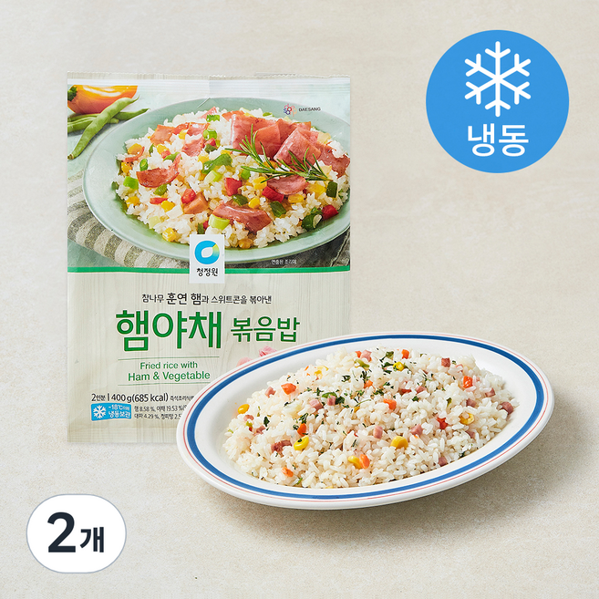 청정원 햄야채 볶음밥 2인분 (냉동), 400g, 2개