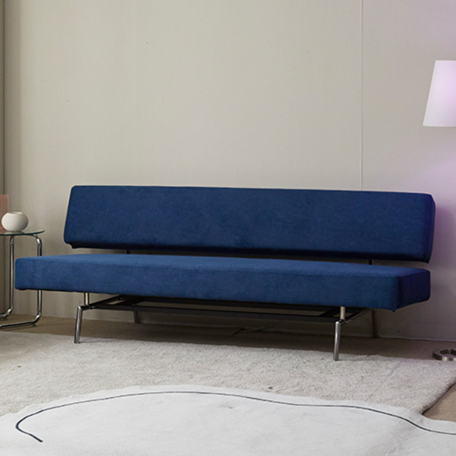 16피스 미드센츄리 모던 디자인 페브릭 가죽 4인용 소파 방문설치, 블루