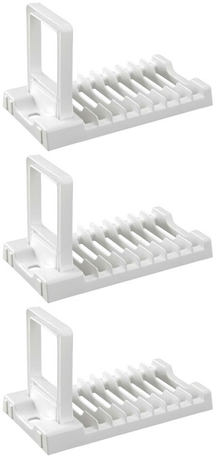 inomata 可組合直立式碗盤瀝水收納架 20.8 x 11.6 x 12.5cm, 9格, 白色, 3個