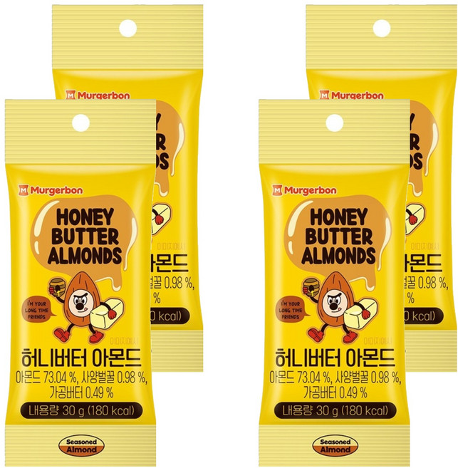 머거본 허니버터 아몬드, 30g, 4개