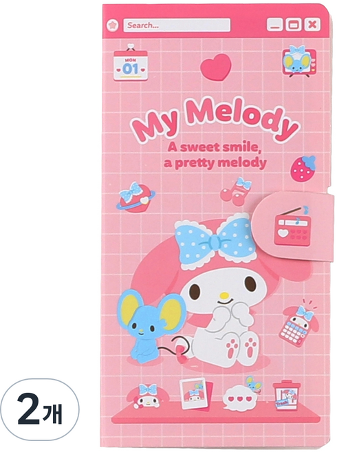 산리오캐릭터즈 마그넷 점착메모지, 마이멜로디, 6개