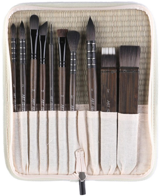 아트시크릿 999 수채화 아크릴 브러쉬 10종 세트, 1세트, 단일사이즈