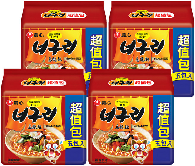 NONGSHIM 農心 香辣海鮮味烏龍麵, 120g, 20包