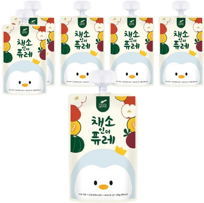 리틀스푼 채소인더퓨레, 혼합맛(사과/단호박/비트), 6개, 100g