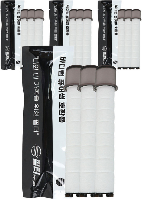 필터포유 바디럽 퓨어썸 샤워기 호환필터 녹물제거용, 12개