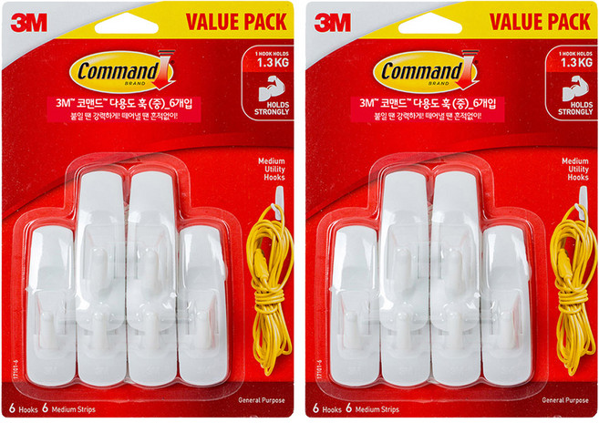 코맨드 다용도 훅 중형 6p, 2개