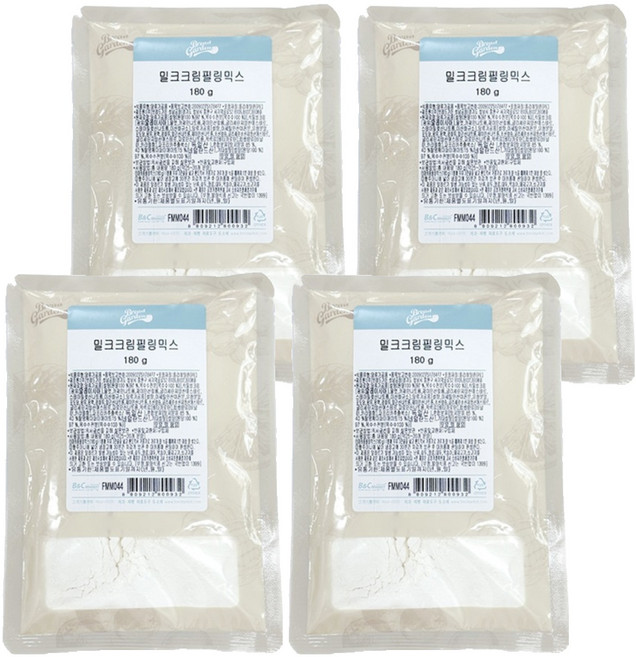 브레드가든 마카롱 밀크크림 필링믹스, 180g, 4개