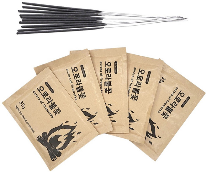 캠핑 오로라 가루 5개 + 스파클라 10개 불꽃놀이 폭죽세트, 1세트