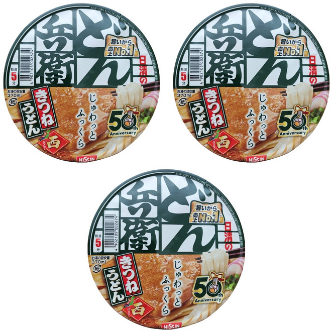 NISSIN 日清 咚兵衛 油豆腐烏龍麵 95g, 3入